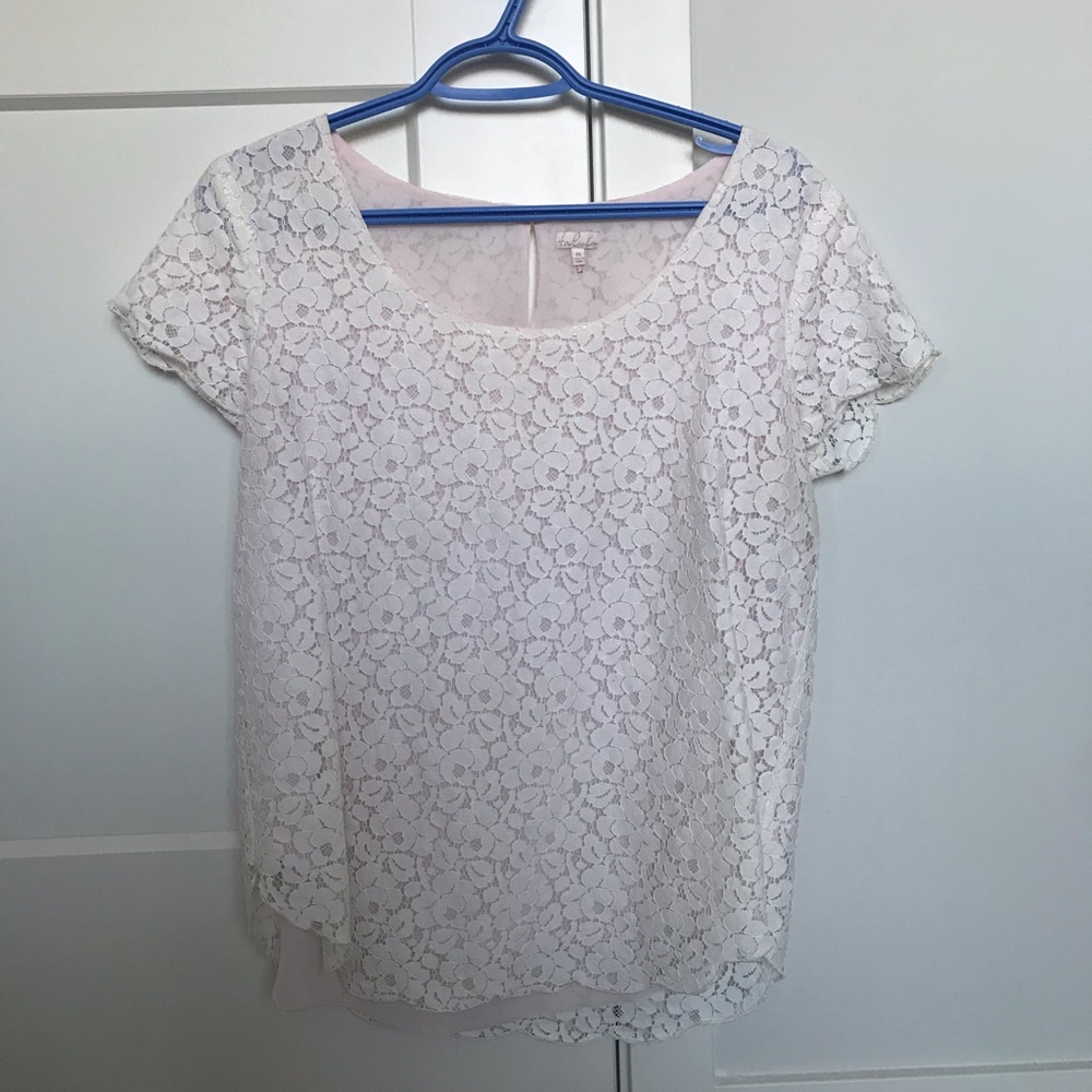 Aritzia White Lace Blouse